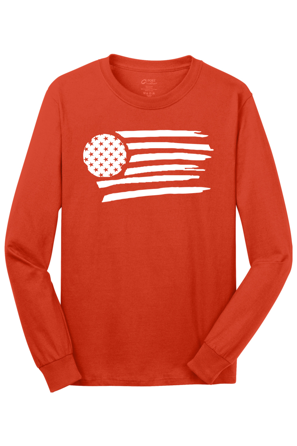 Port & Company Long Sleeve Core Cotton Tee Orange