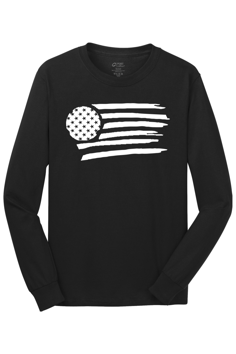 Port & Company Long Sleeve Core Cotton Tee Jet Black