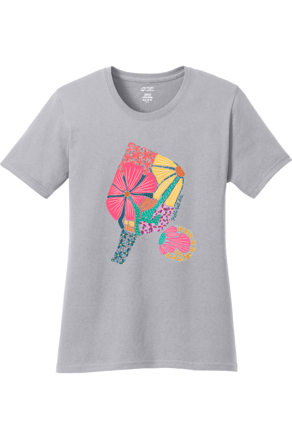 Port & Company Ladies Core Cotton Tee Silver
