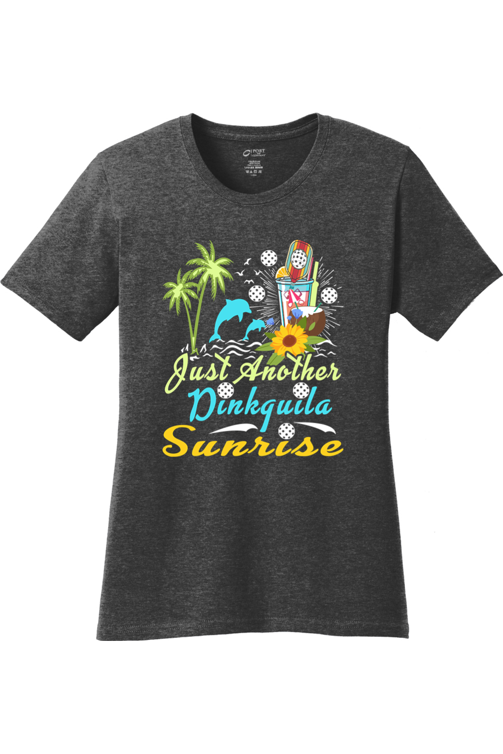 Port & Company Ladies Core Cotton Tee Dark Heather Grey
