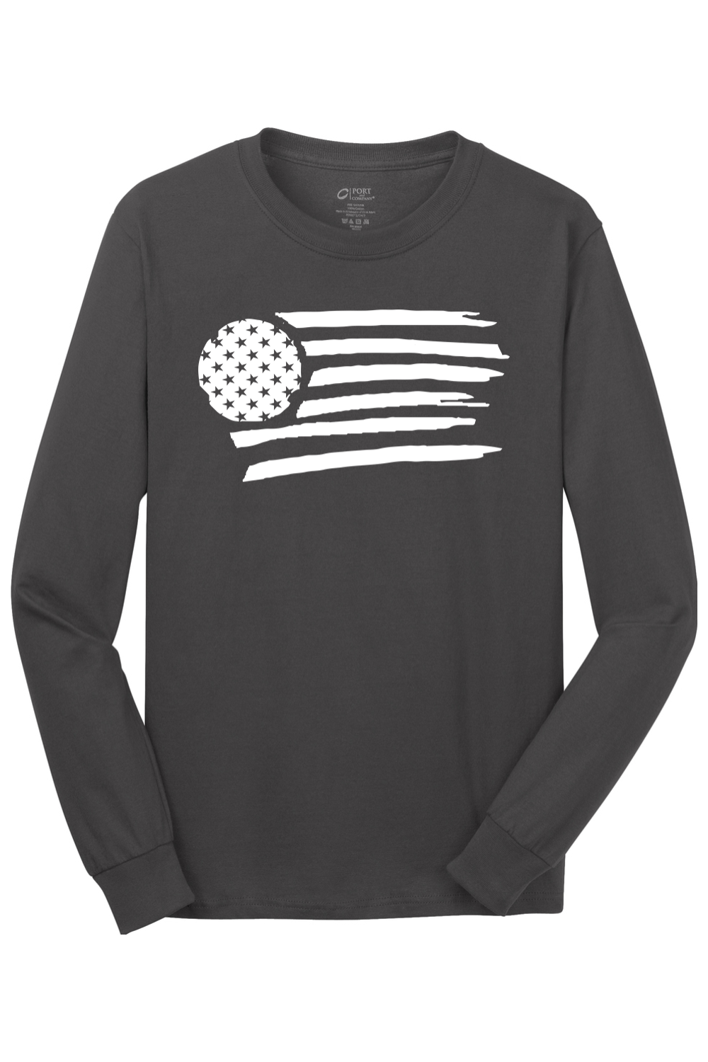 Port & Company Long Sleeve Core Cotton Tee Charcoal