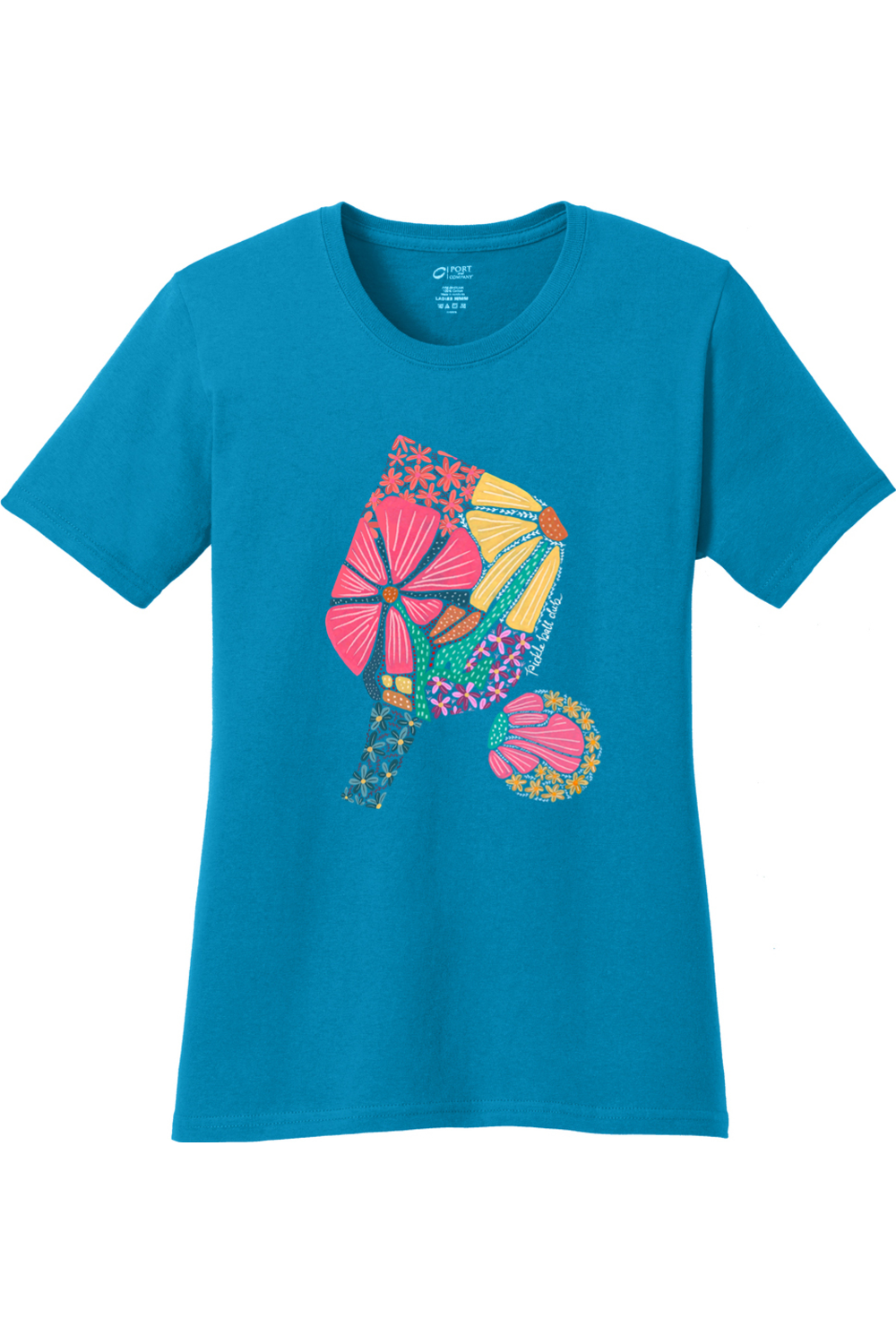 Port & Company Ladies Core Cotton Tee Neon Blue