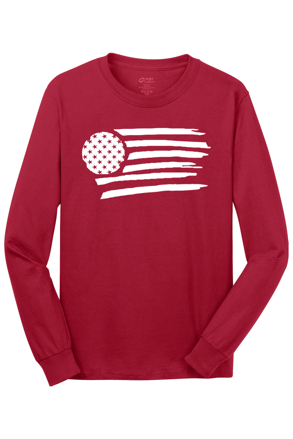 Port & Company Long Sleeve Core Cotton Tee Red