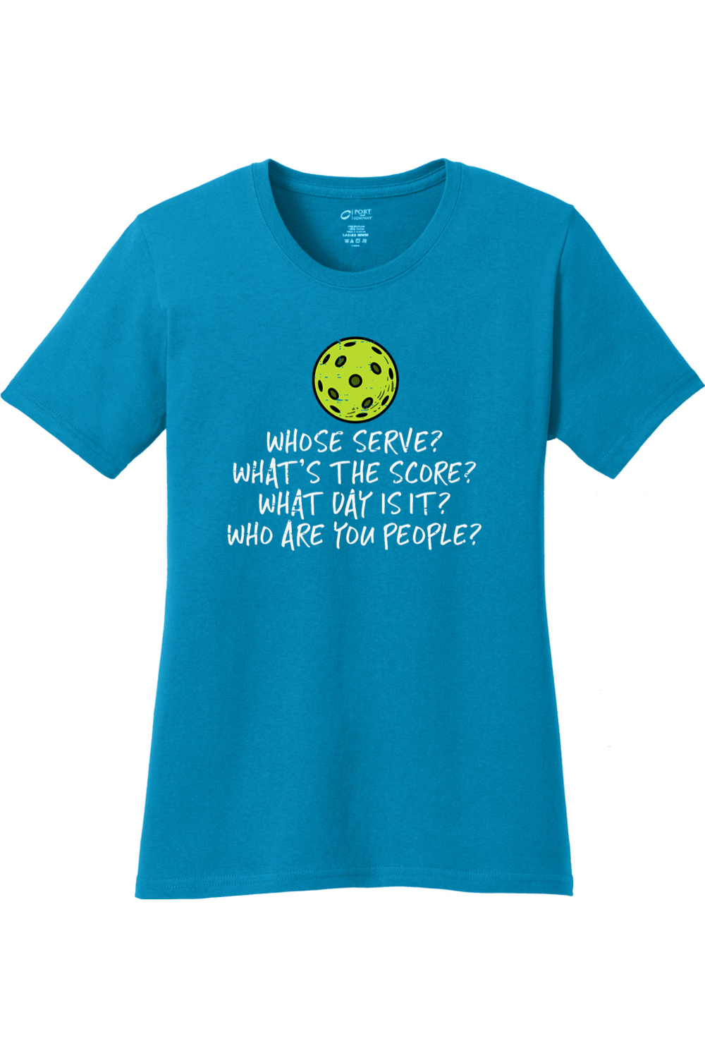 Port & Company Ladies Core Cotton Tee Neon Blue