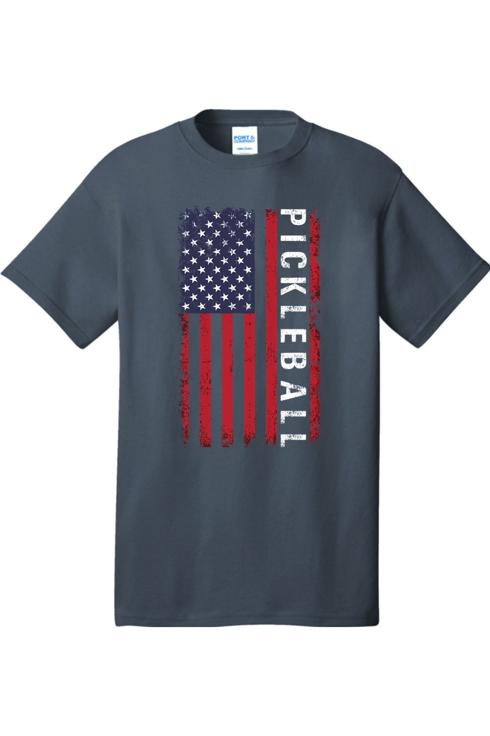 Port & Company Core Cotton Tee Steel Blue