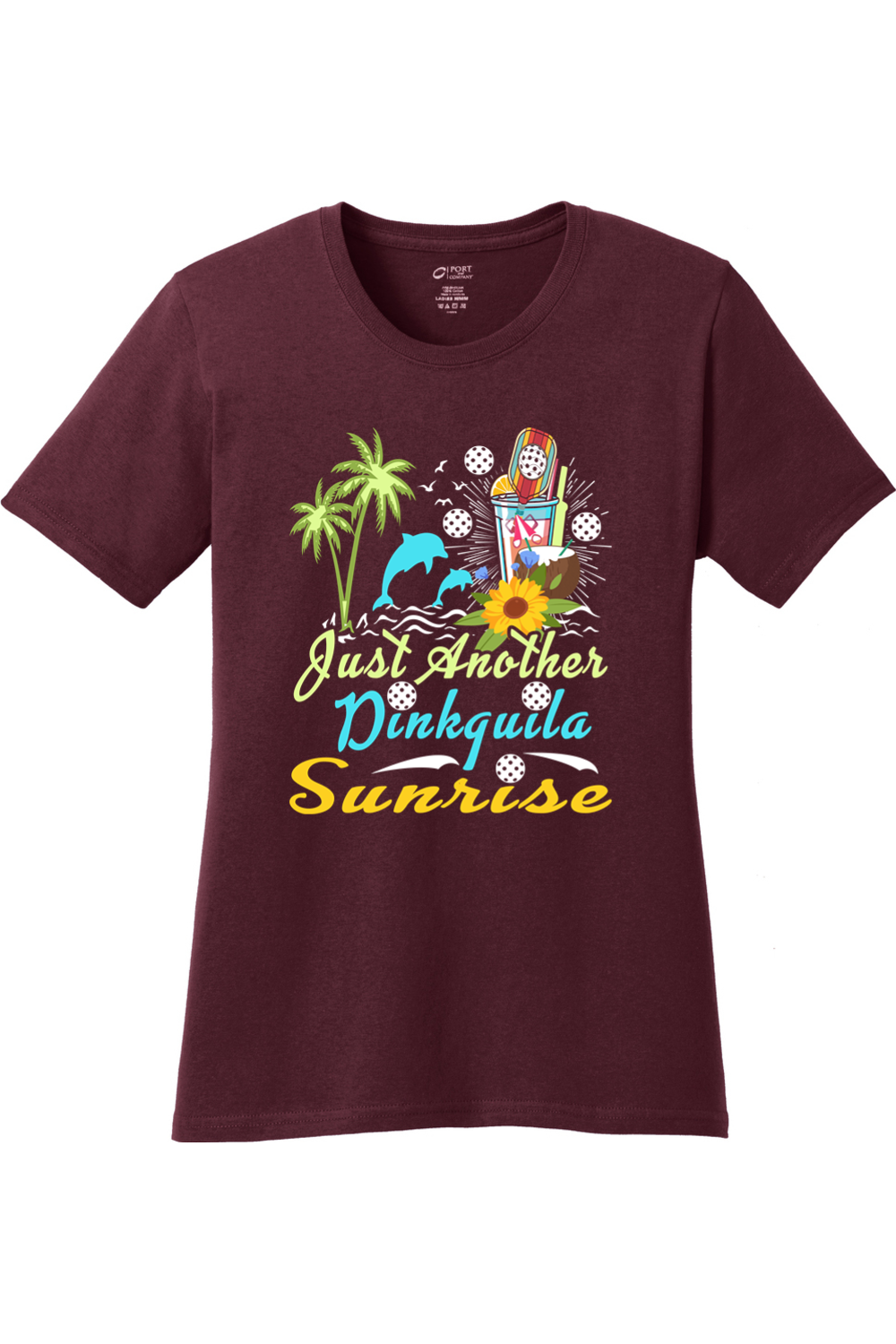 Port & Company Ladies Core Cotton Tee Athletic Maroon
