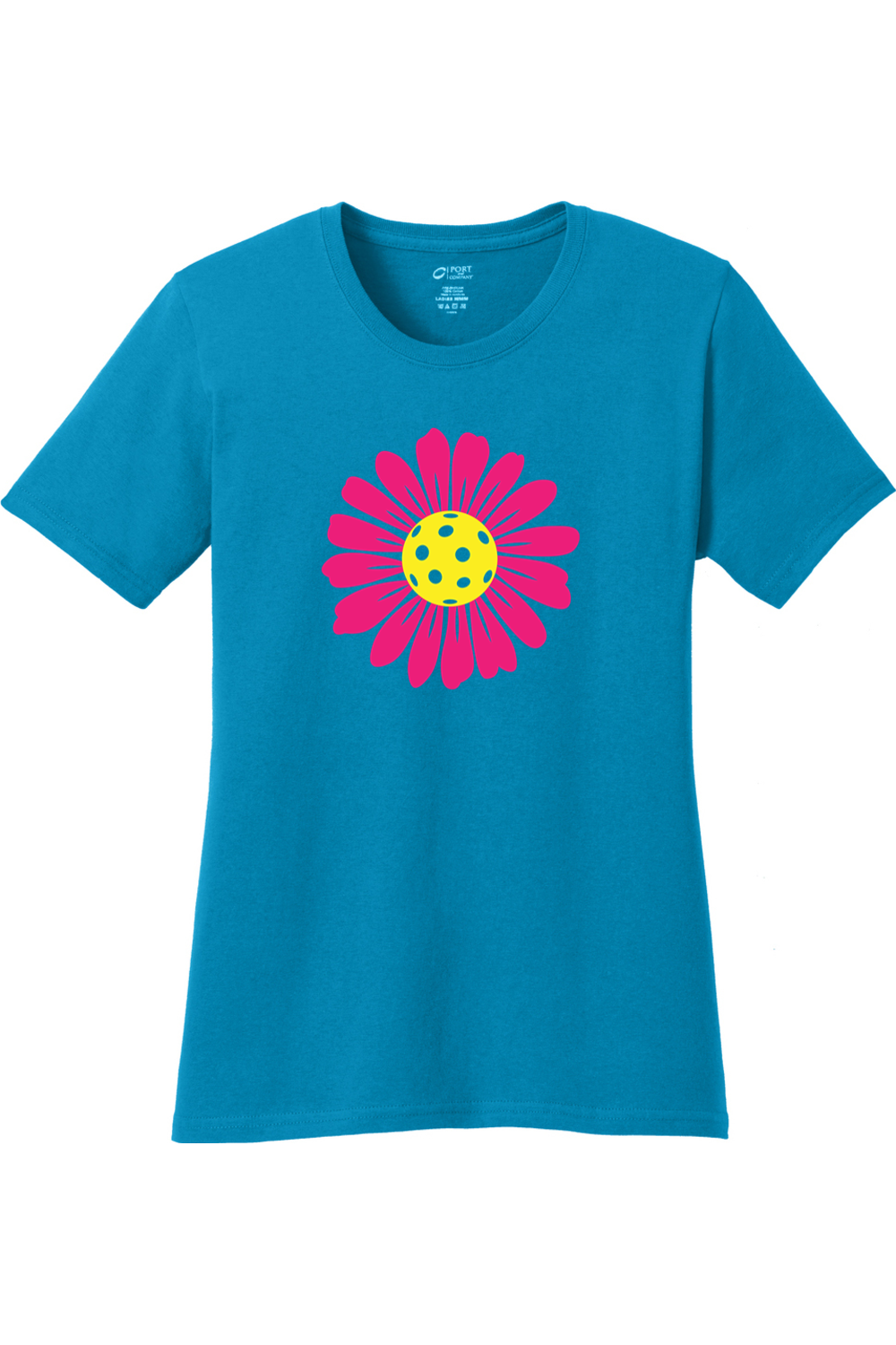 Port & Company Ladies Core Cotton Tee Neon Blue