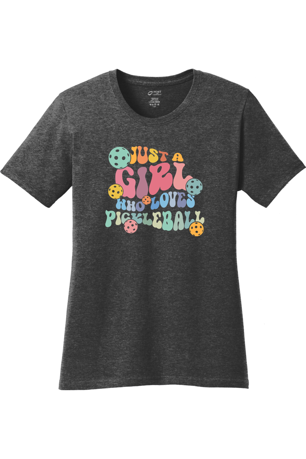 Port & Company Ladies Core Cotton Tee Dark Heather Grey