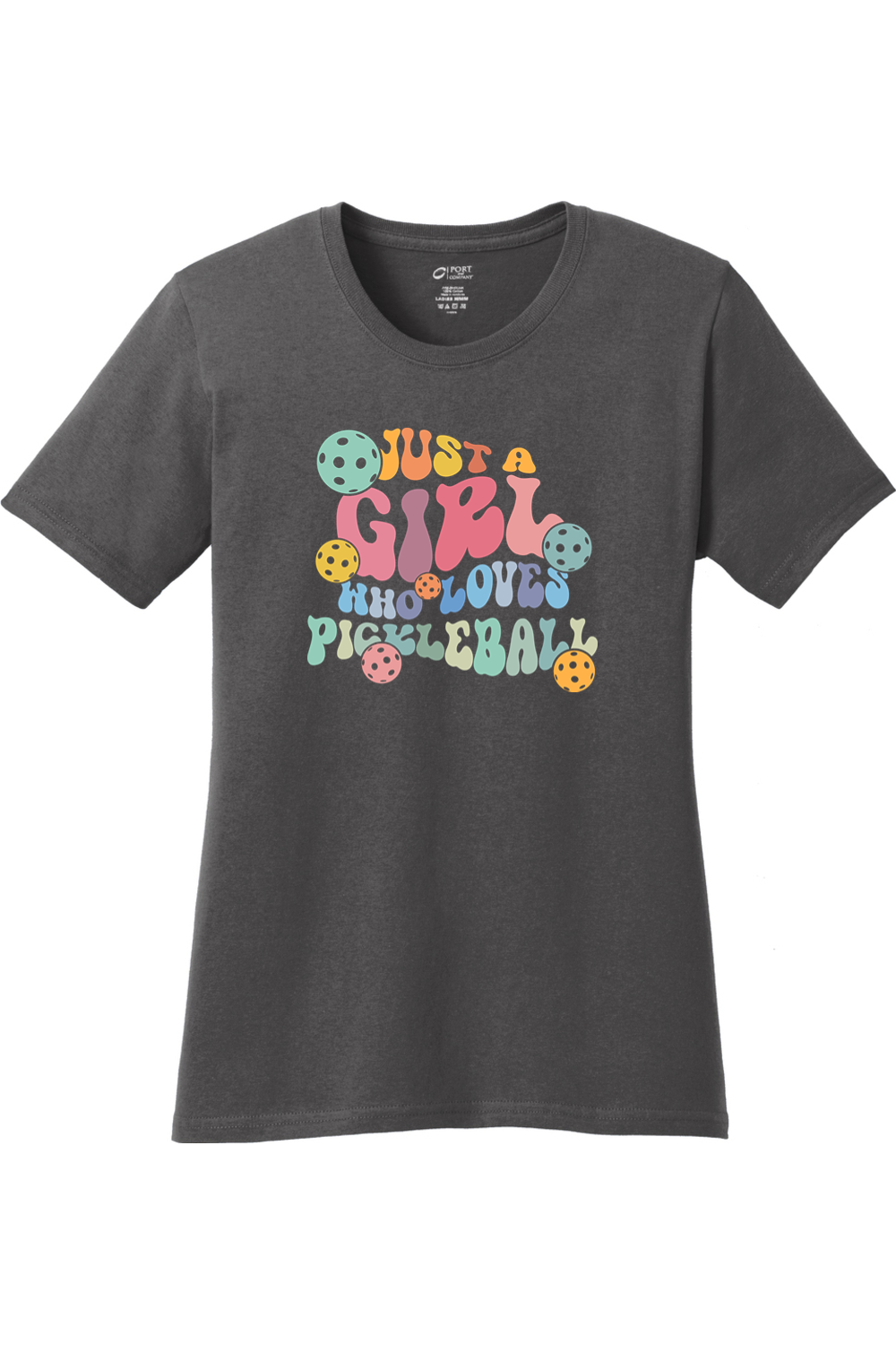 Port & Company Ladies Core Cotton Tee Charcoal