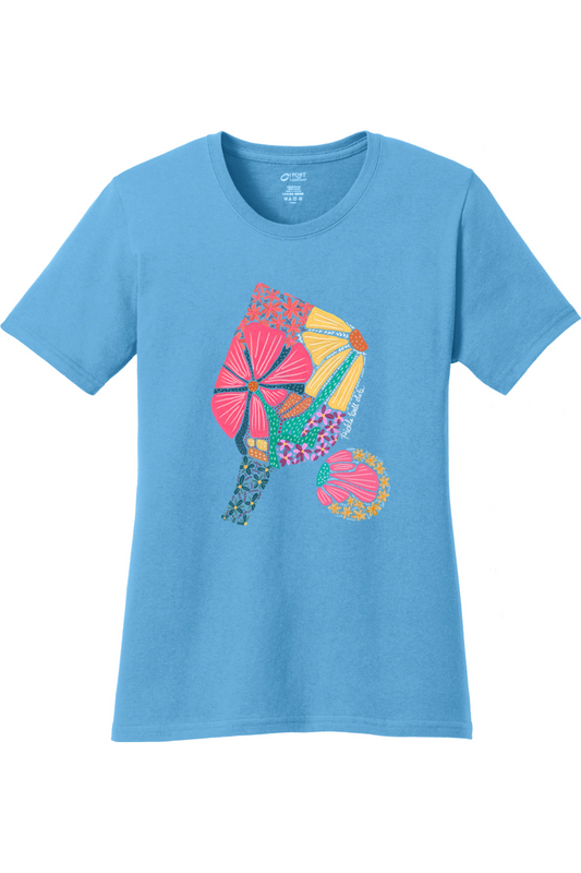 Port & Company Ladies Core Cotton Tee Aquatic Blue