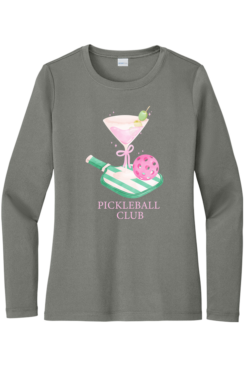 Sport-Tek Ladies Posi-UV Pro Long Sleeve Dark Smoke Grey