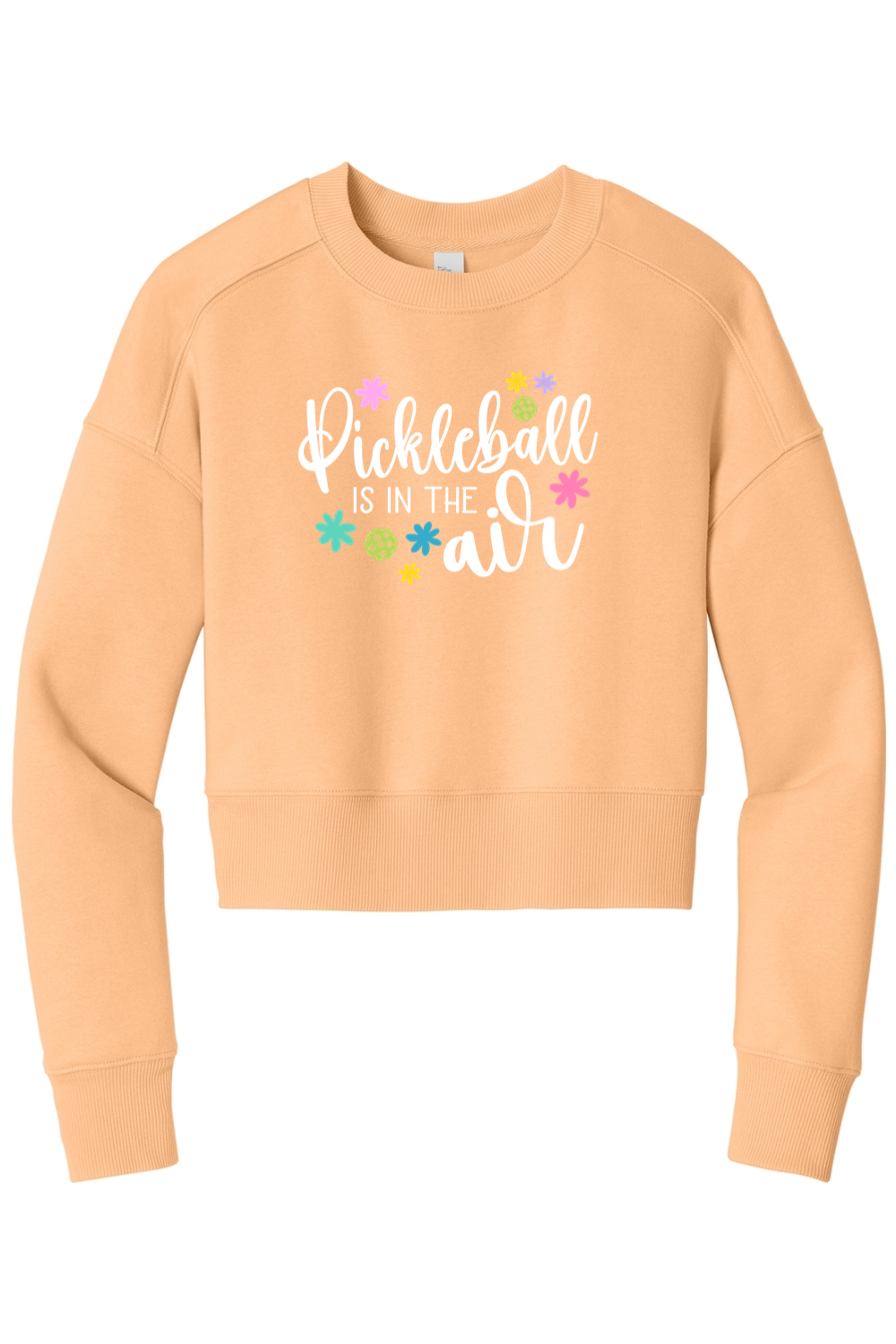 District Women’s Perfect Weight Fleece Cropped Crew Apricot
