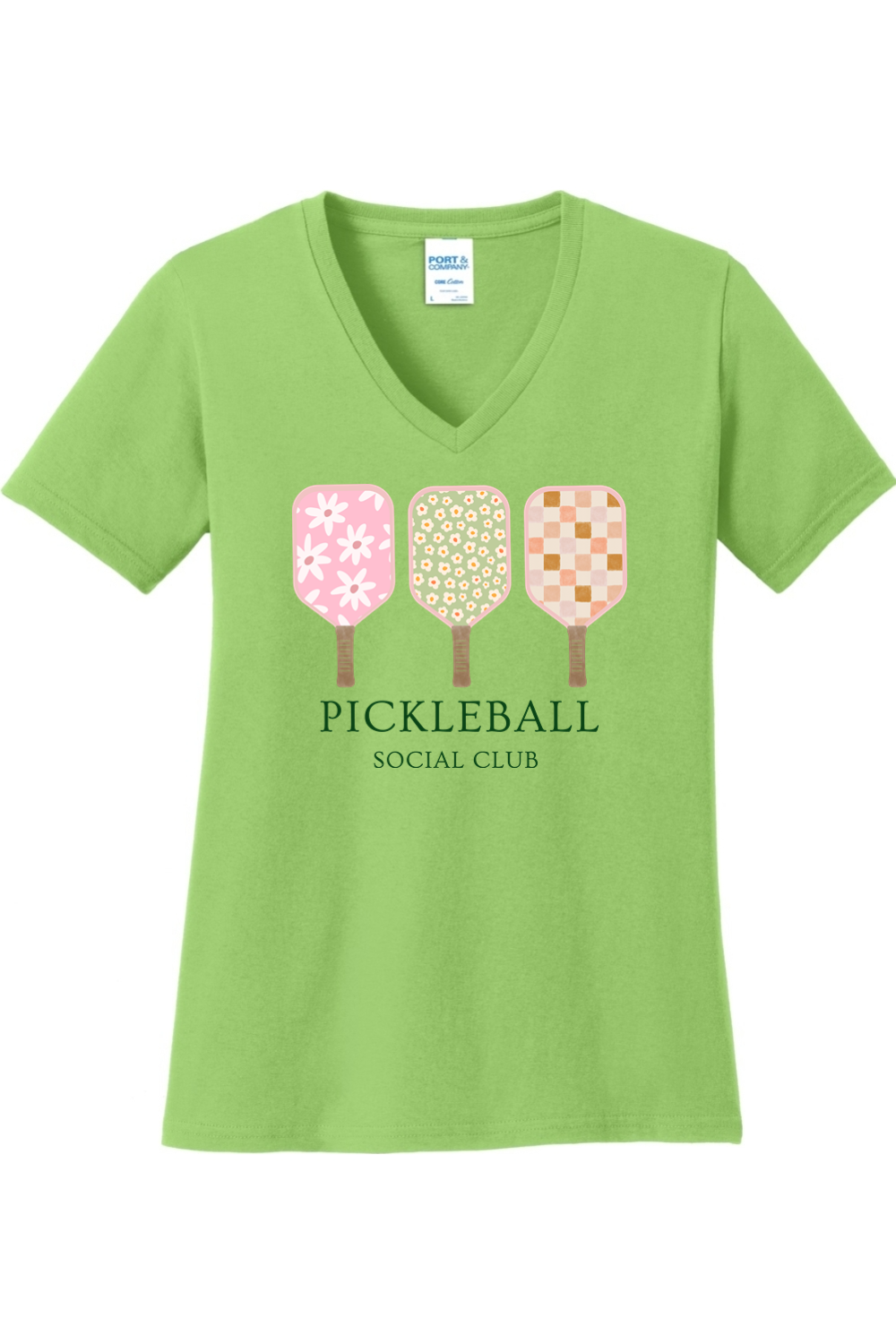 Port & Company Ladies Core Cotton V-Neck Tee Lime