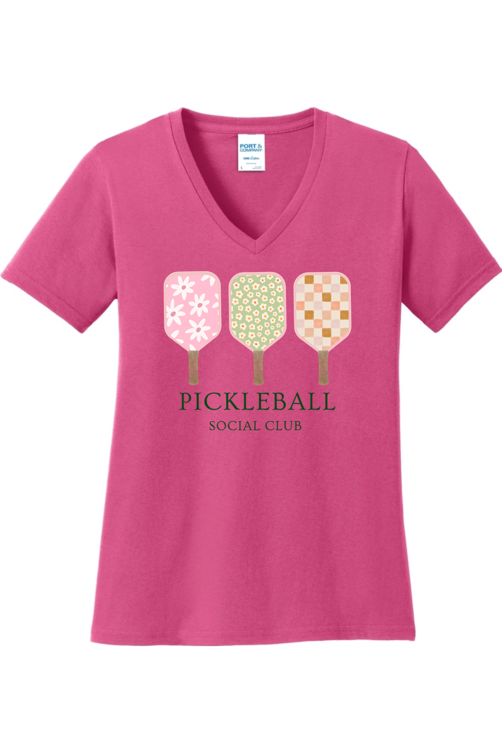 Port & Company Ladies Core Cotton V-Neck Tee Sangria