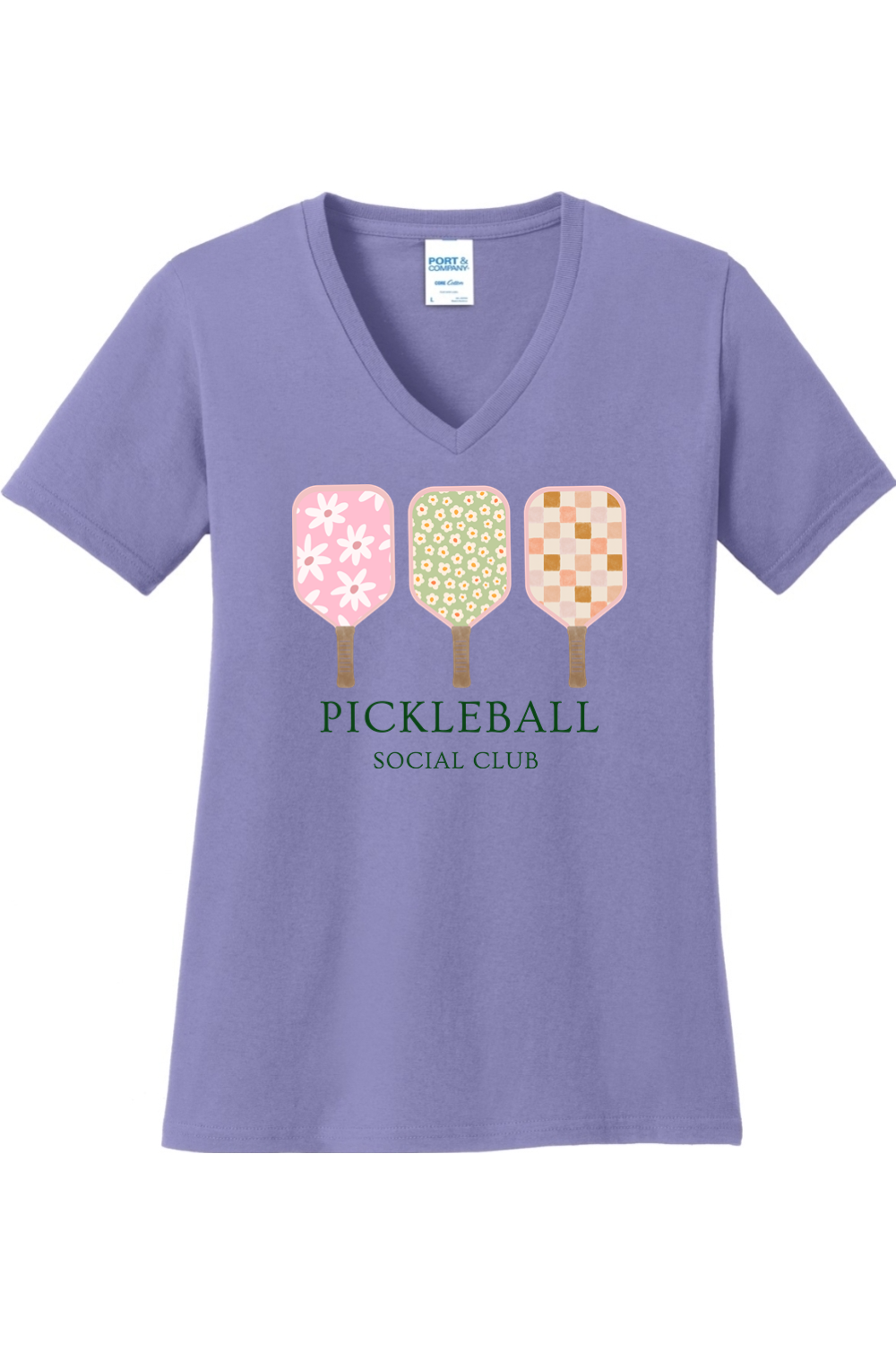 Port & Company Ladies Core Cotton V-Neck Tee Violet