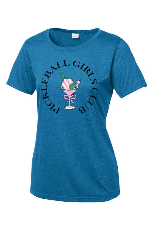 Sport-Tek Ladies Heather Contender Scoop Neck Tee Blue Wake Heather