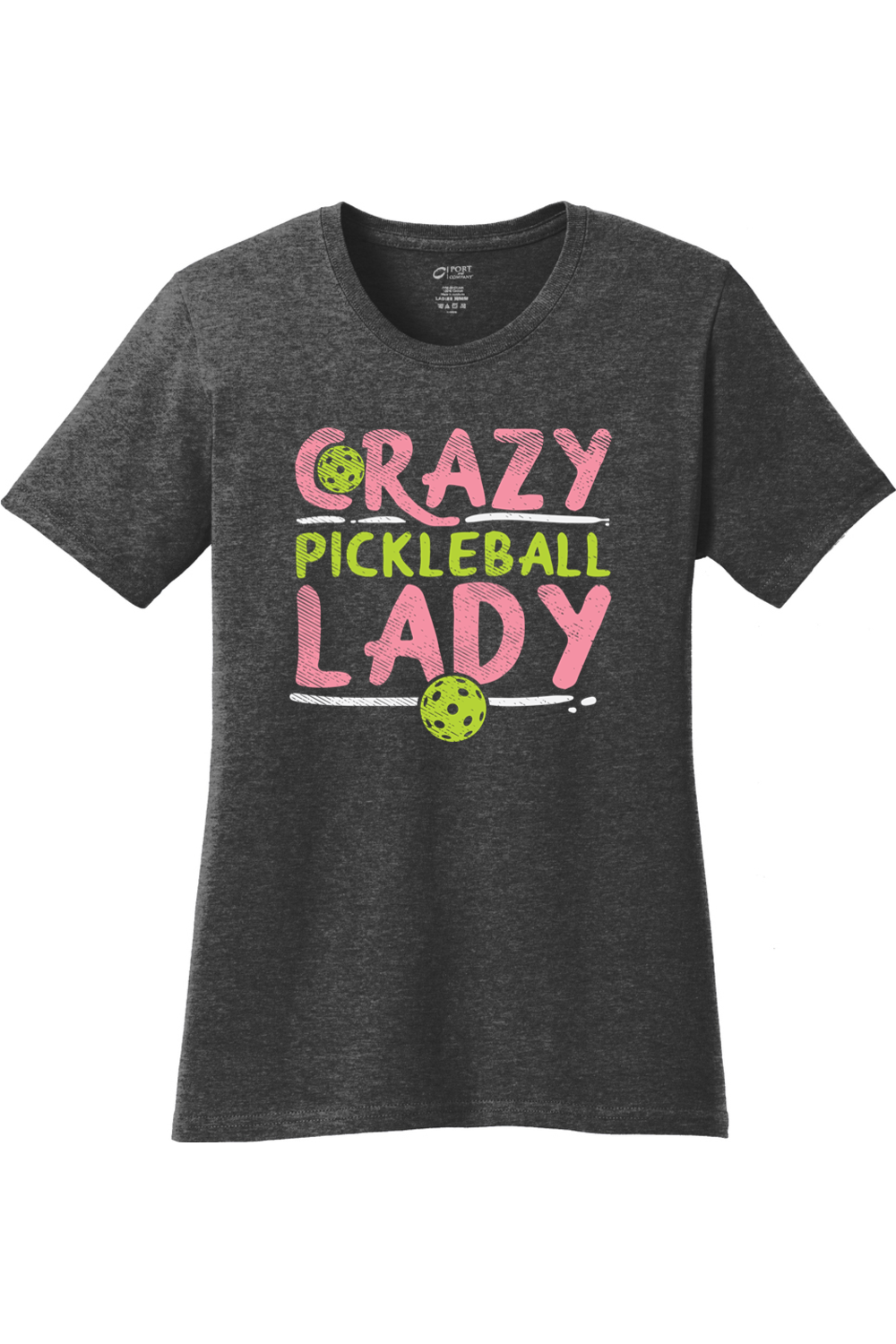 Port & Company Ladies Core Cotton Tee Dark Heather Grey