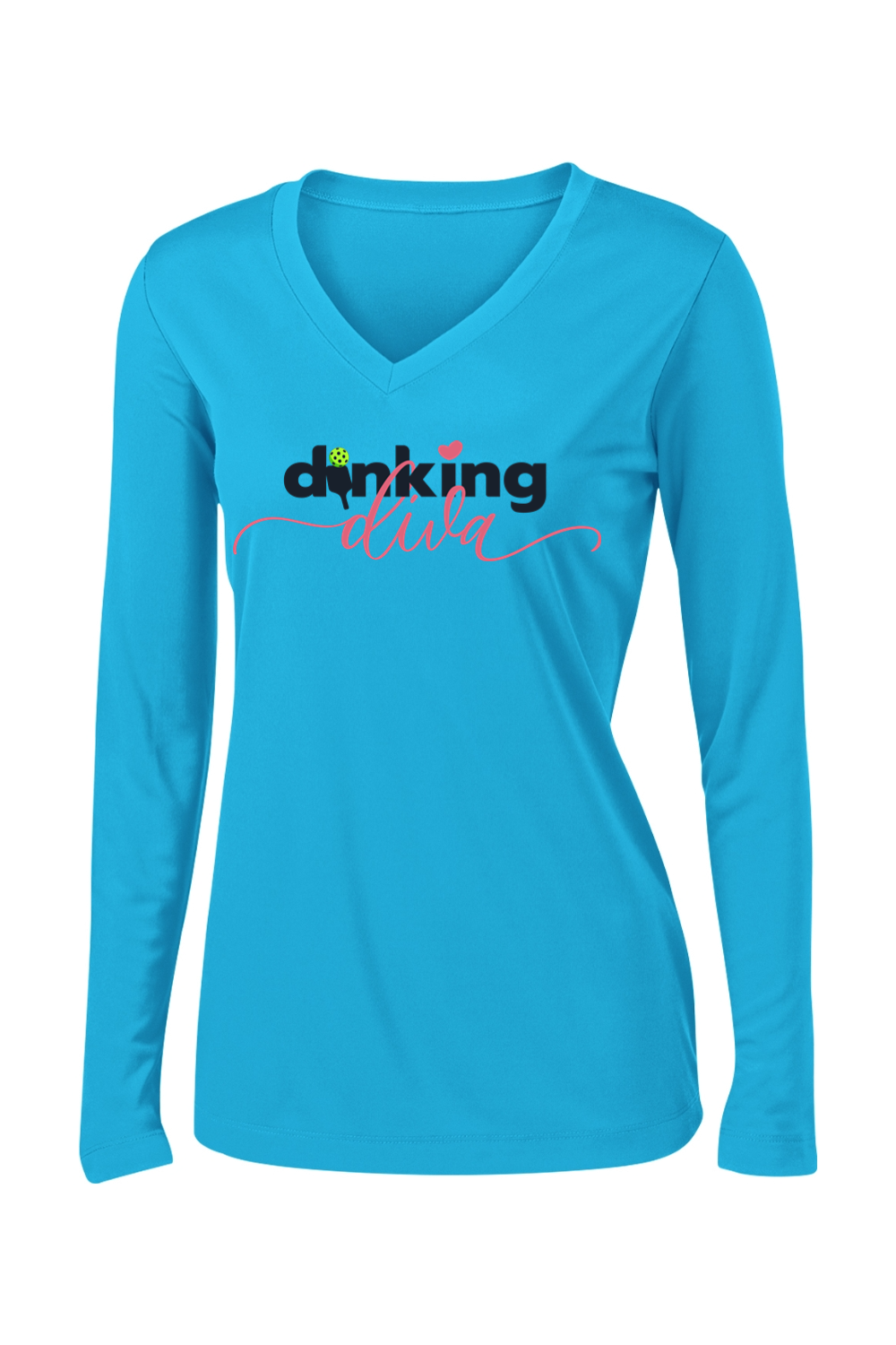 Sport-Tek Ladies PosiCharge Competitor Long Sleeve V-Neck Tee Atomic Blue