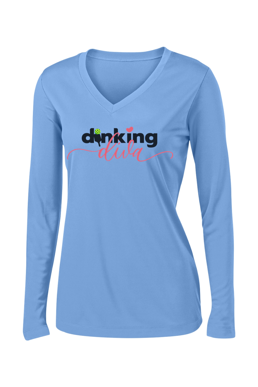 Sport-Tek Ladies PosiCharge Competitor Long Sleeve V-Neck Tee Carolina Blue