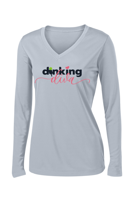 Sport-Tek Ladies PosiCharge Competitor Long Sleeve V-Neck Tee Silver