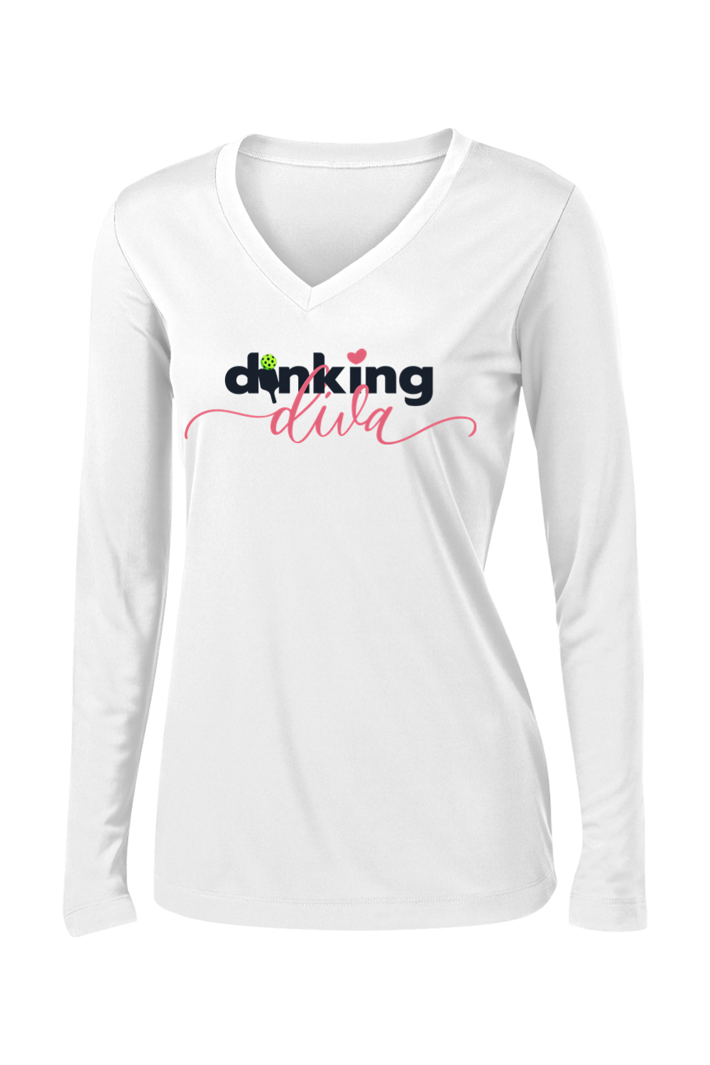 Sport-Tek Ladies PosiCharge Competitor Long Sleeve V-Neck Tee White
