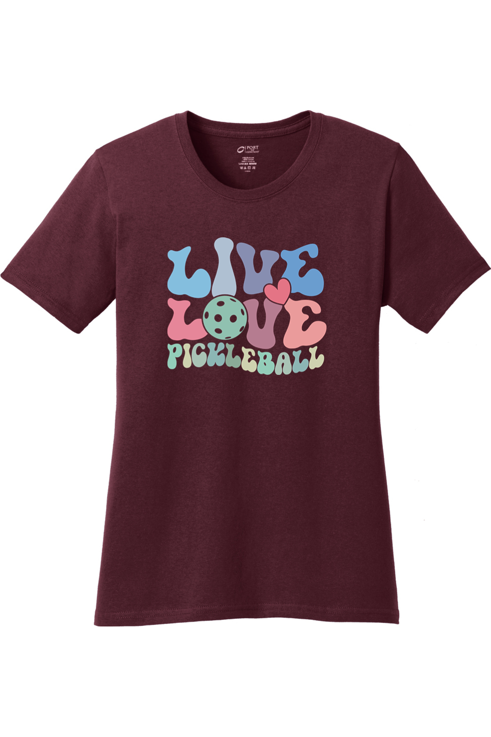Port & Company Ladies Core Cotton Tee Athletic Maroon