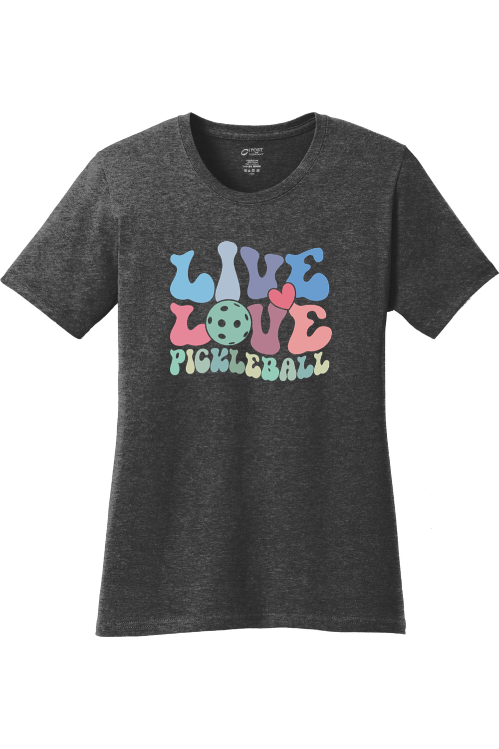 Port & Company Ladies Core Cotton Tee Dark Heather Grey