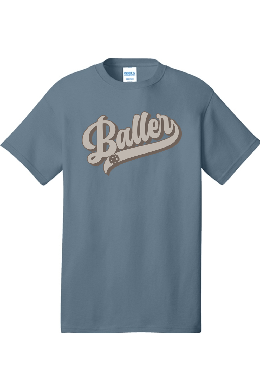 Port & Company Core Cotton Tee Stonewashed Blue