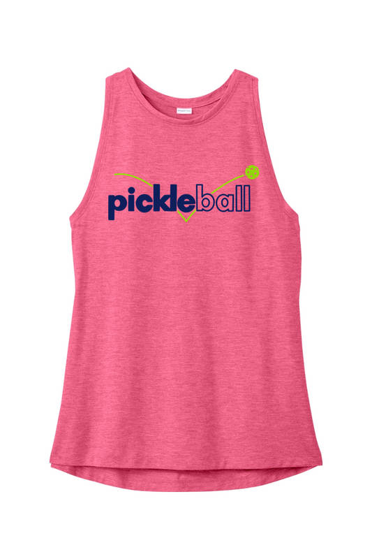 Sport-Tek Ladies PosiCharge Tri-Blend Wicking Tank Pink Raspberry Heather