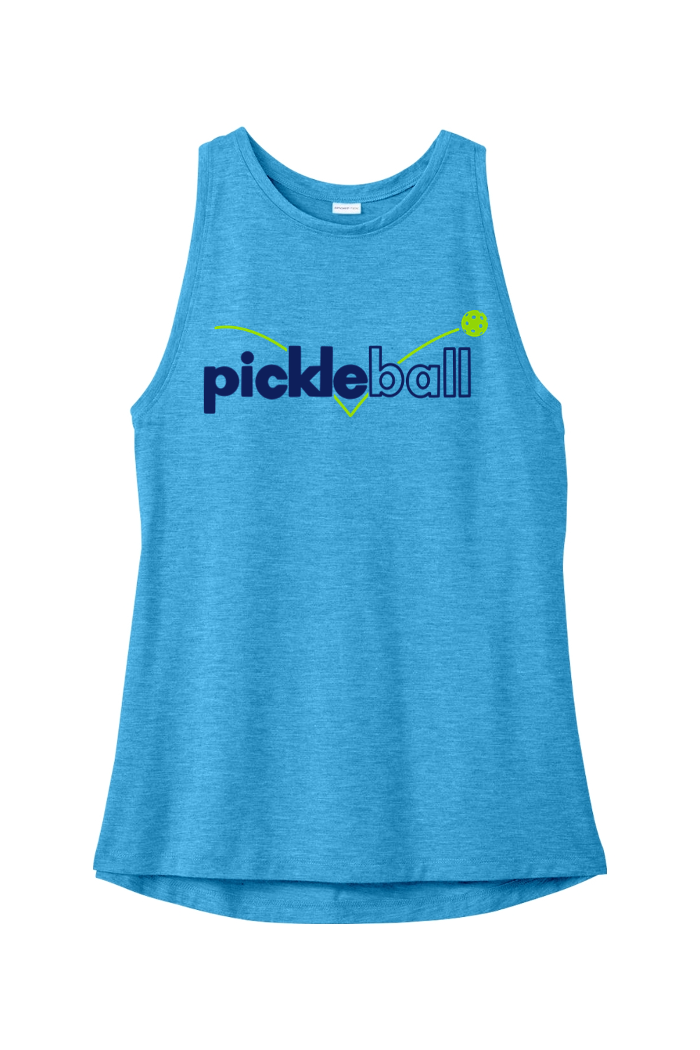 Sport-Tek Ladies PosiCharge Tri-Blend Wicking Tank Pond Blue Heather