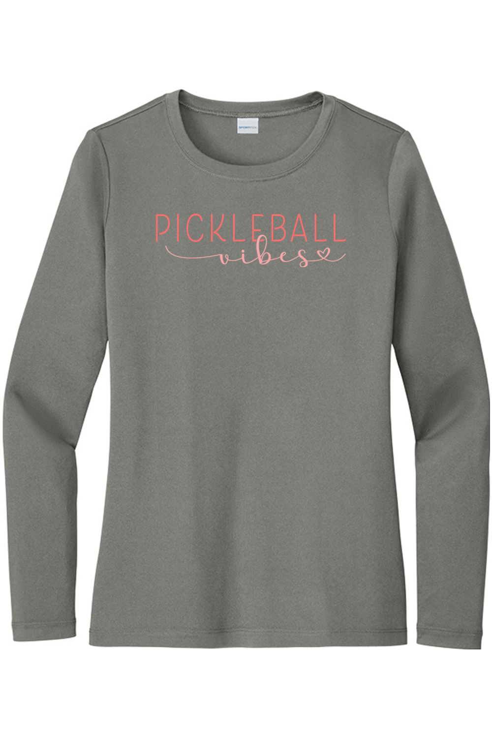 Sport-Tek Ladies Posi-UV Pro Long Sleeve Dark Smoke Grey