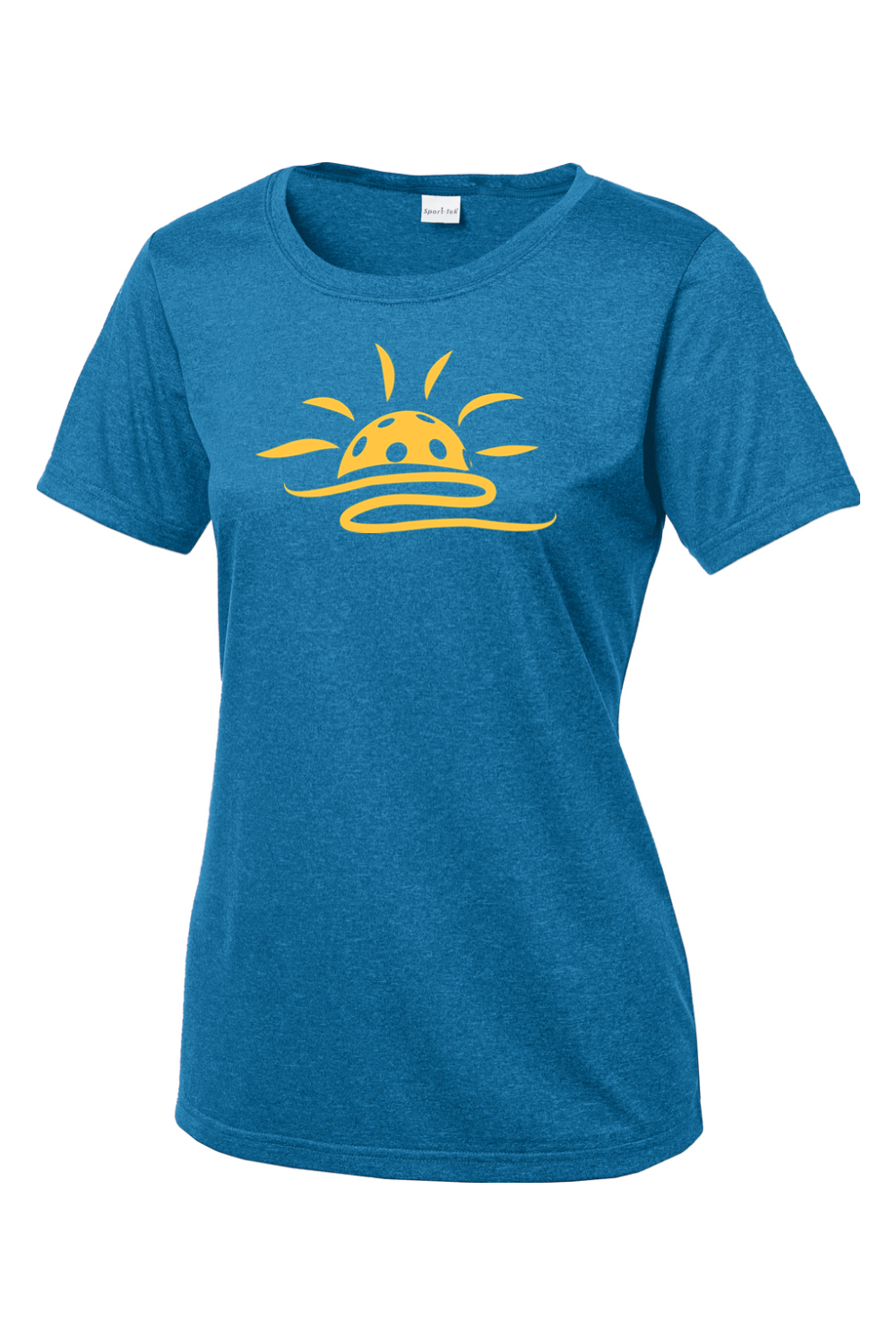 Sport-Tek Ladies Heather Contender Scoop Neck Tee Blue Wake Heather