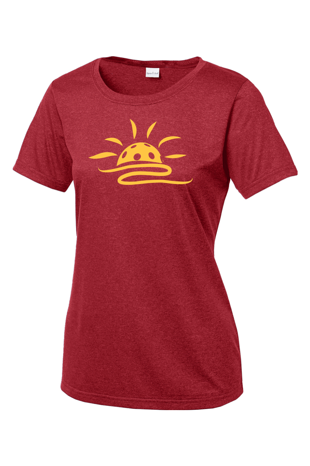 Sport-Tek Ladies Heather Contender Scoop Neck Tee Scarlet Heather
