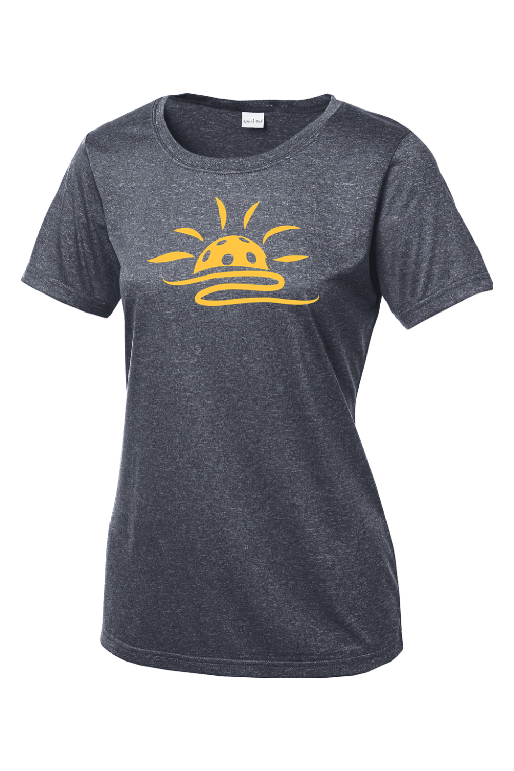Sport-Tek Ladies Heather Contender Scoop Neck Tee True Navy Heather
