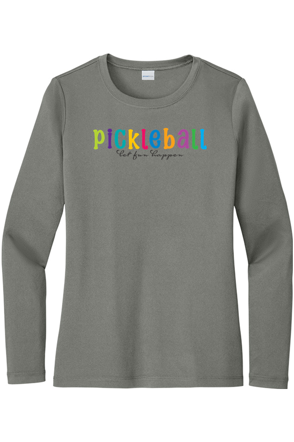 Sport-Tek Ladies Posi-UV Pro Long Sleeve Dark Smoke Grey