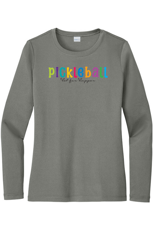 Sport-Tek Ladies Posi-UV Pro Long Sleeve Dark Smoke Grey