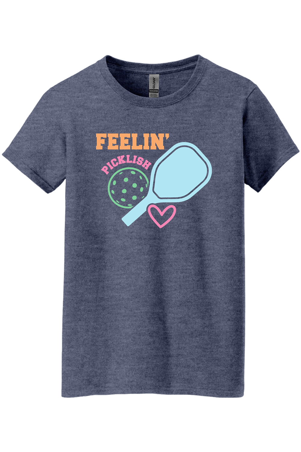 Gildan Ladies Heavy Cotton 100% Cotton T-Shirt Heather Navy