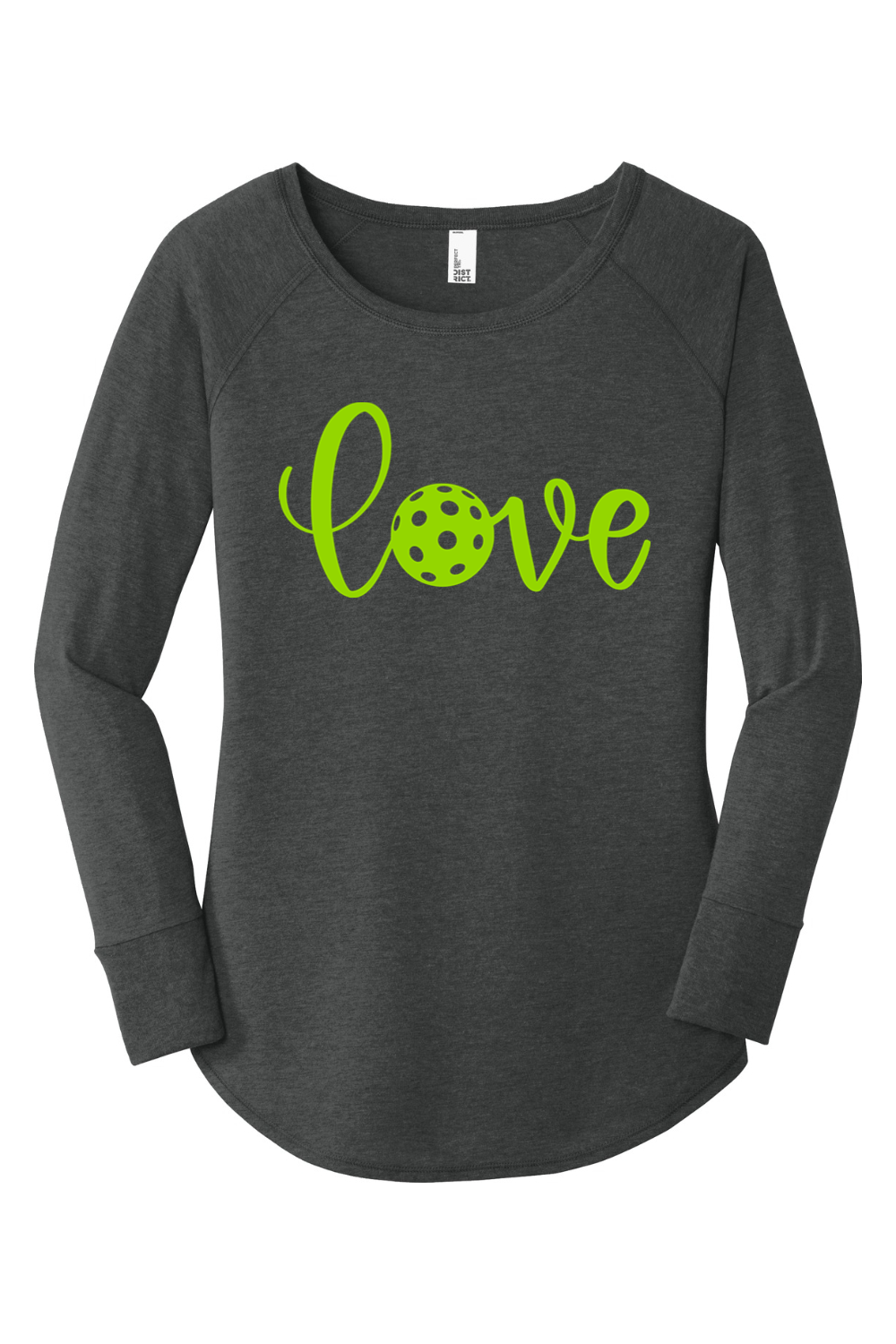 District Women's Perfect Tri Long Sleeve Tunic Tee Black Frost