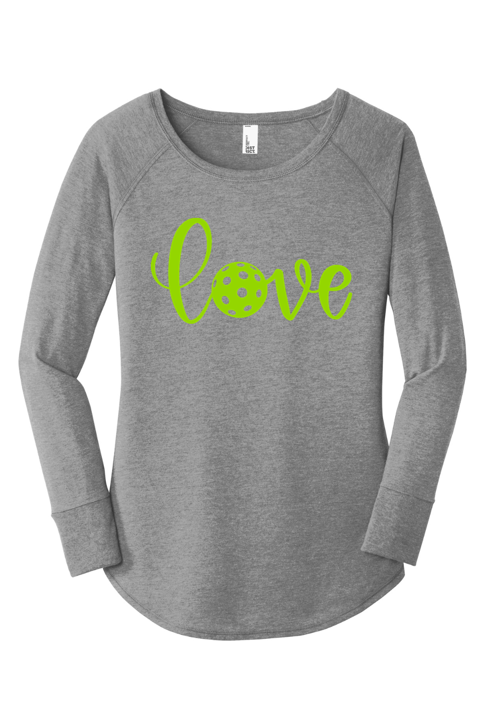 District Women's Perfect Tri Long Sleeve Tunic Tee Grey Frost
