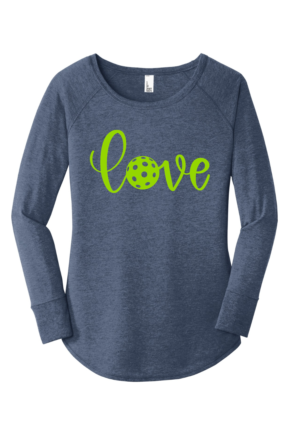District Women's Perfect Tri Long Sleeve Tunic Tee Navy Frost