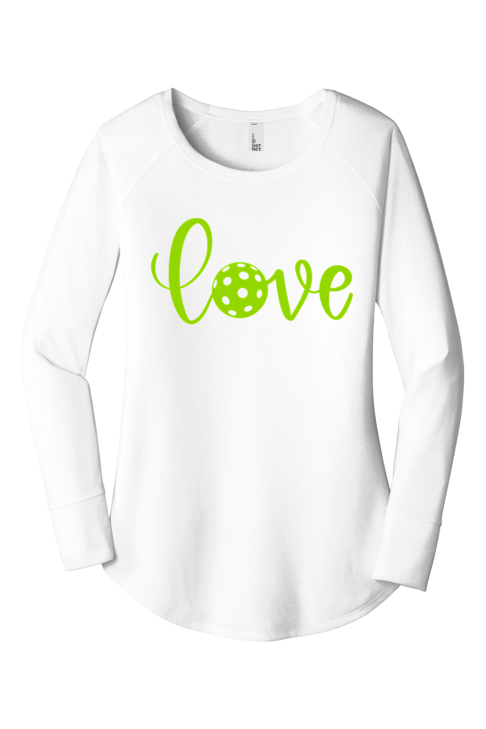 District Women's Perfect Tri Long Sleeve Tunic Tee White