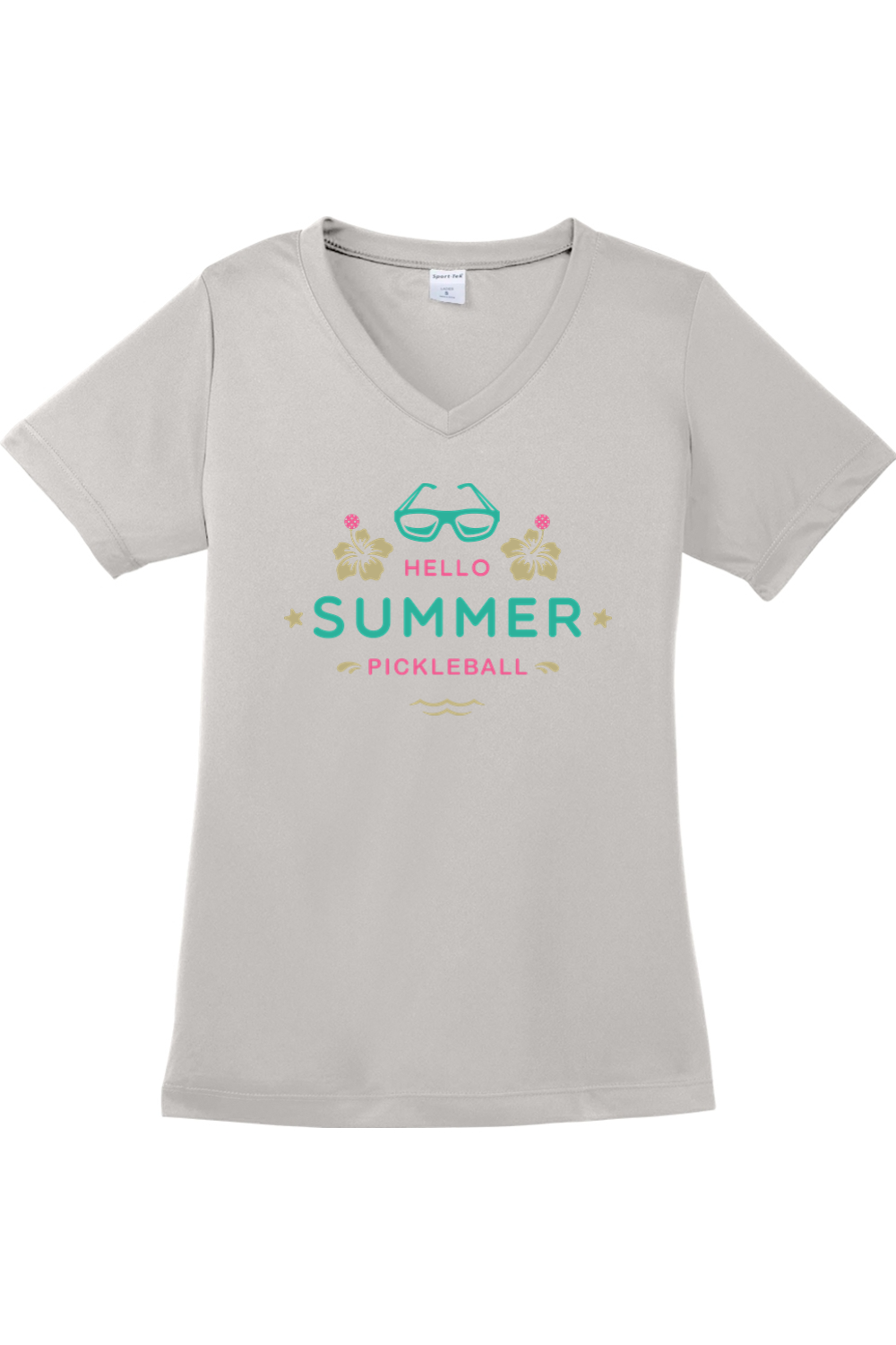 Sport-Tek Ladies PosiCharge Competitor V-Neck Tee Silver