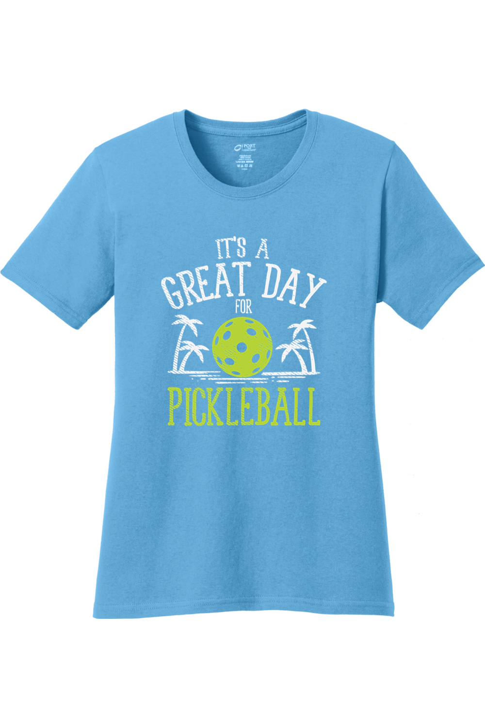 Port & Company Ladies Core Cotton Tee Aquatic Blue