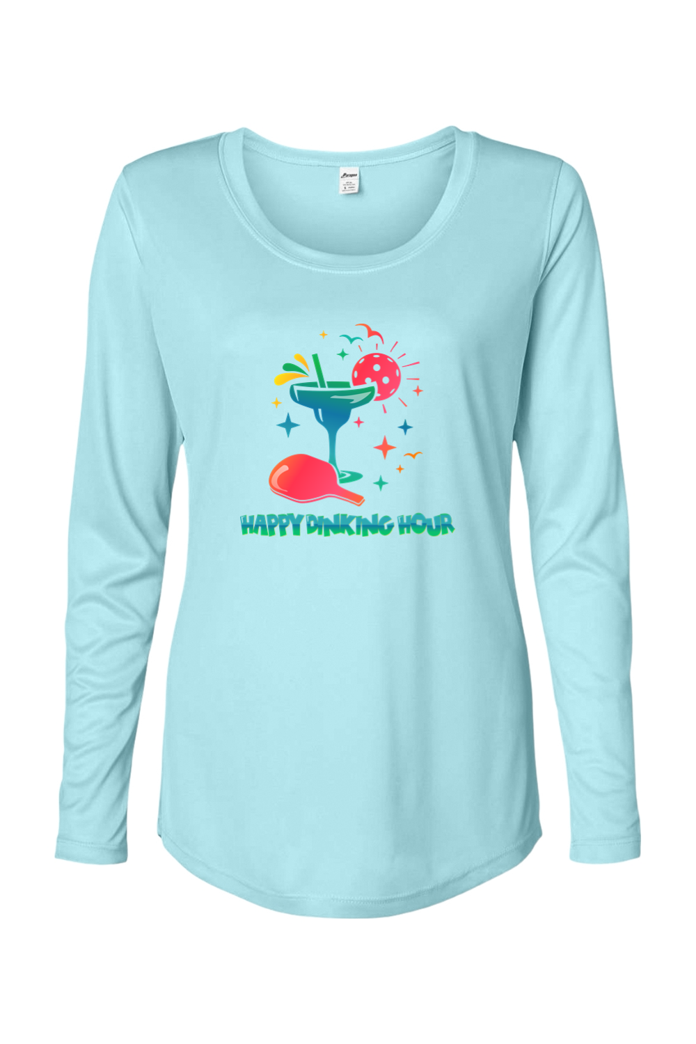 Paragon Women's Long Islander Performance Long Sleeve T-Shirt Aqua Blue