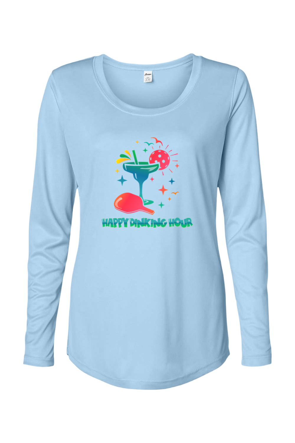 Paragon Women's Long Islander Performance Long Sleeve T-Shirt Blue Mist