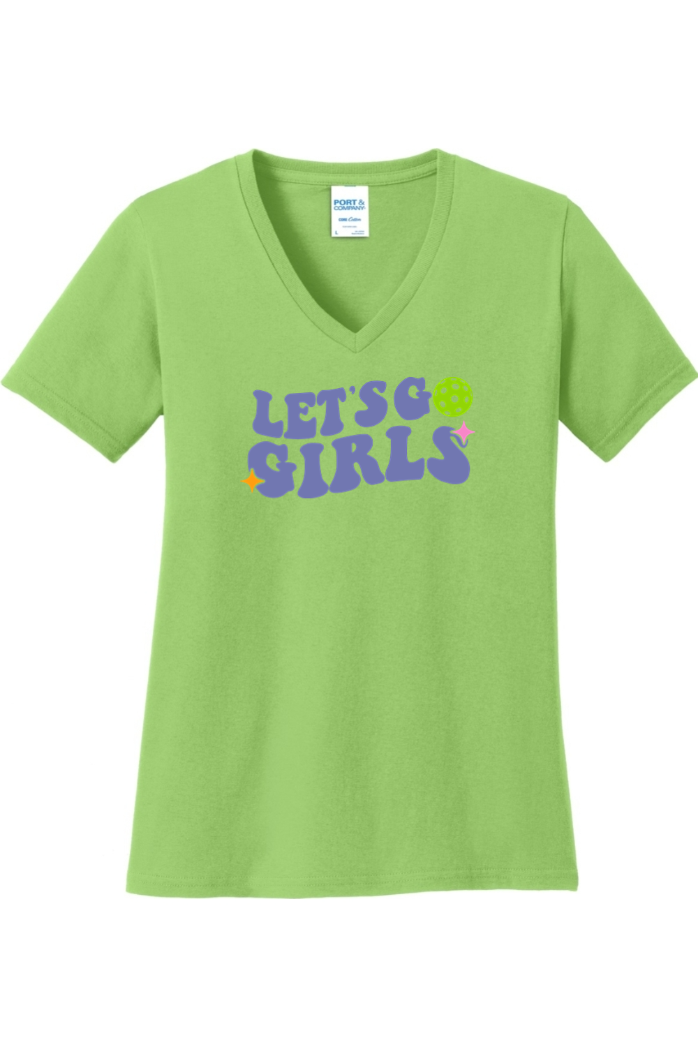 Port & Company Ladies Core Cotton V-Neck Tee