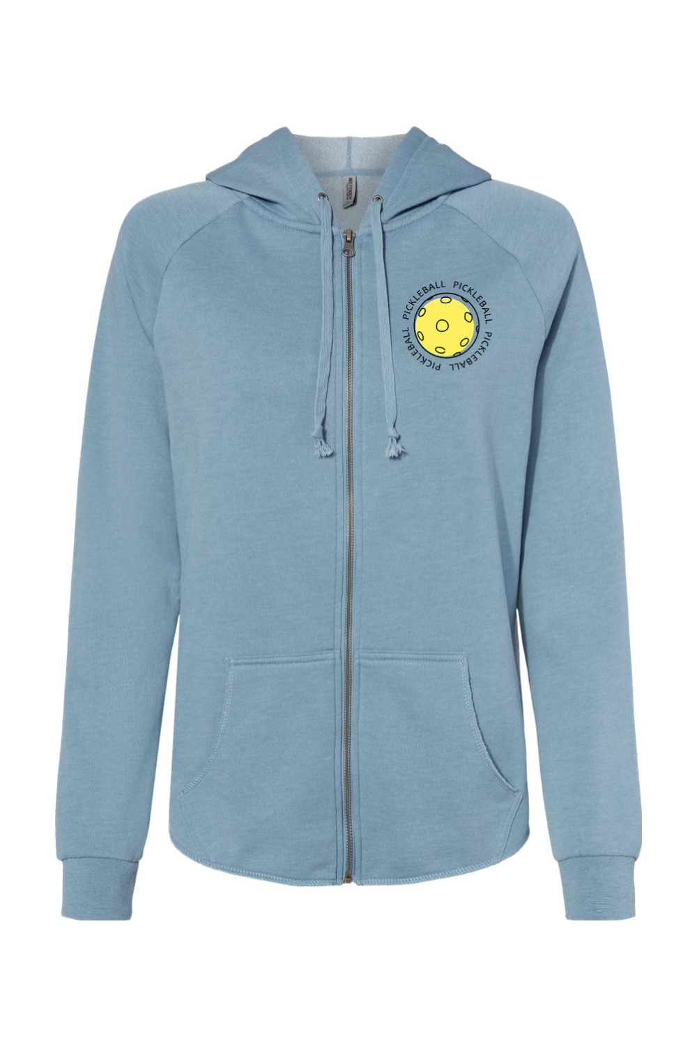 Independent Trading Co. Women's California Wave Wash Full-Zip Hooded Sweatshirt Misty Blue
