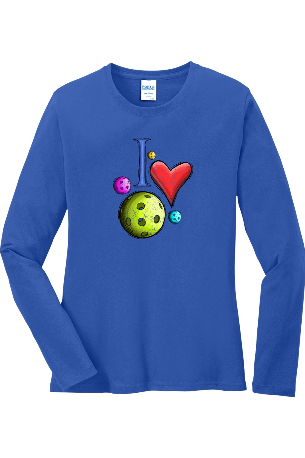 Port & Company Ladies Long Sleeve Core Cotton Tee Royal